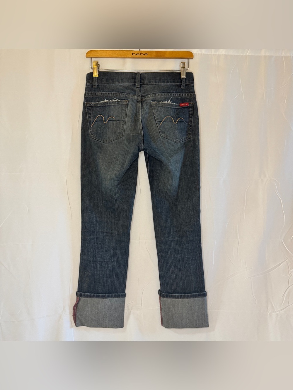 Y2K Moto Cuffed Dark Wash Jeans